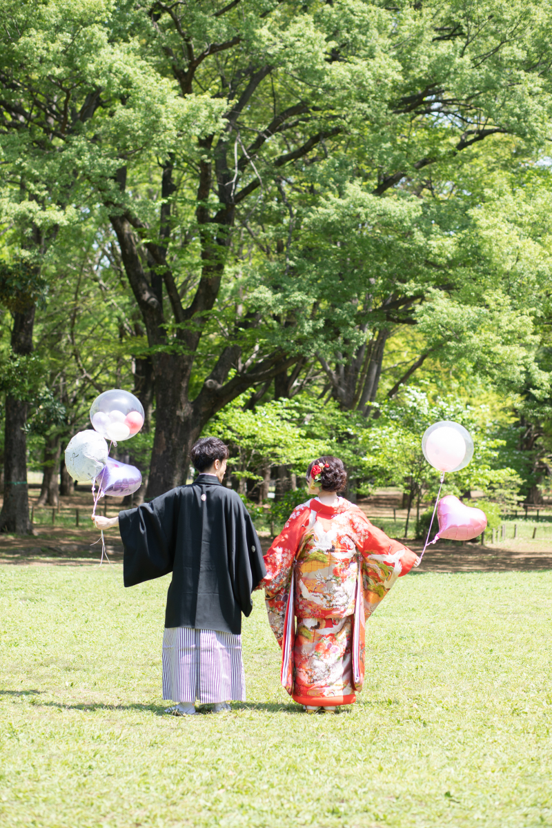 緑あふれる中の撮影