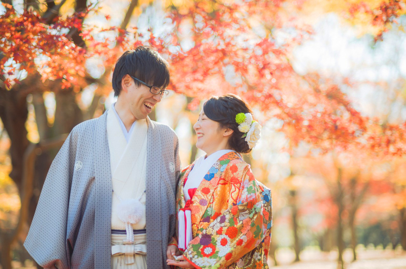 紅葉と色打掛は相性抜群！