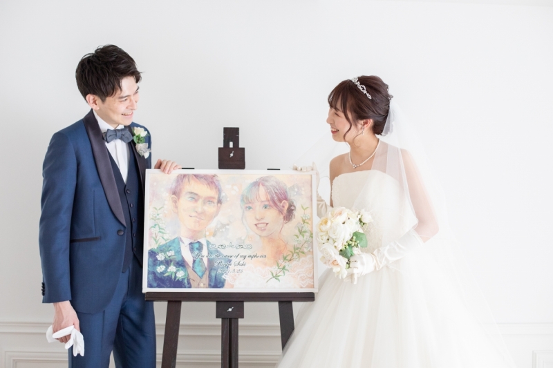 似顔絵と一緒に