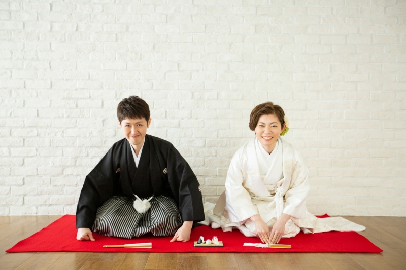 スタジオで和装撮影