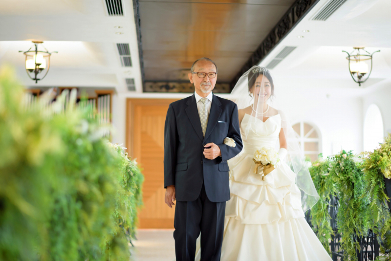 お父様と一緒にバージンロード