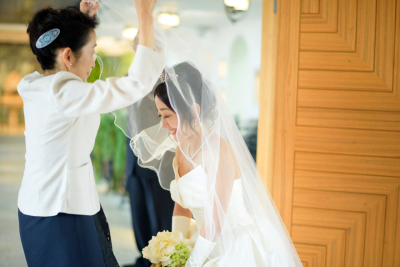 お母様にベールダウンをしていただきました！