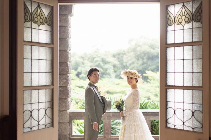 ベランダに出て