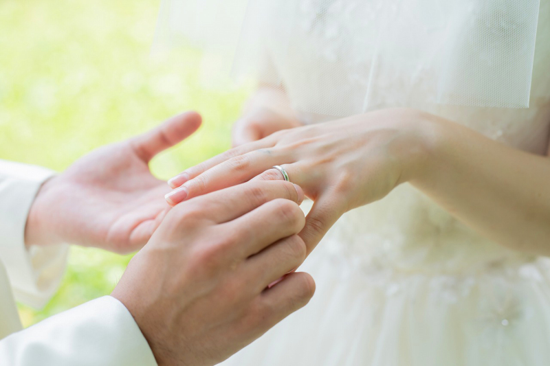 指輪交換シーンもばっちりと！