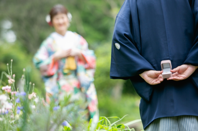 指輪交換のシーンも