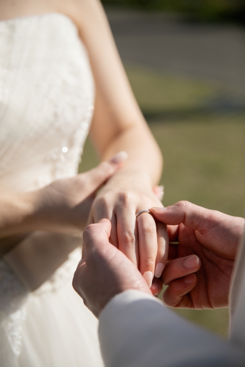 指輪交換シーンも撮影