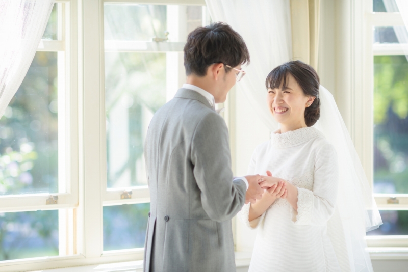 洋館で指輪交換