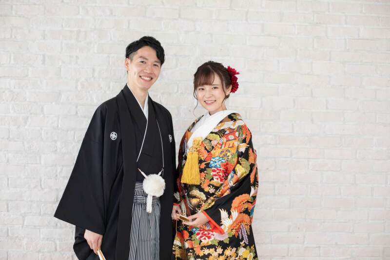 スタジオで和装撮影