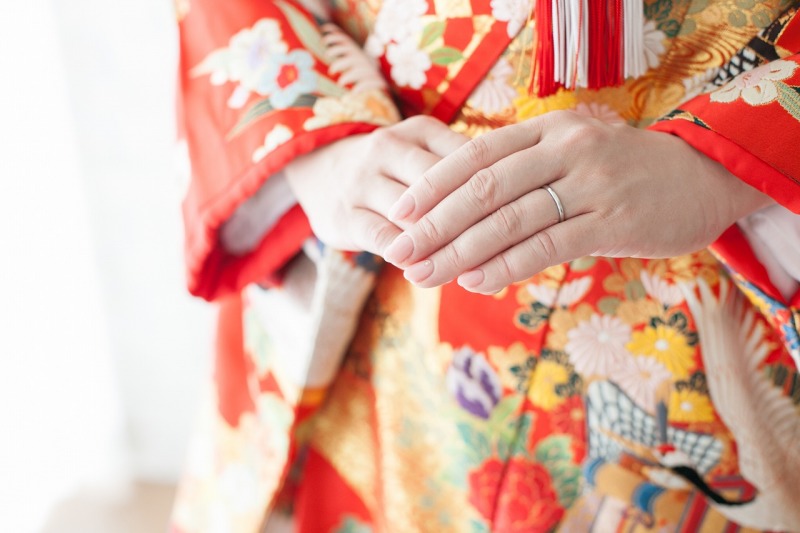 指輪をしたお手元もしっかり残そう!