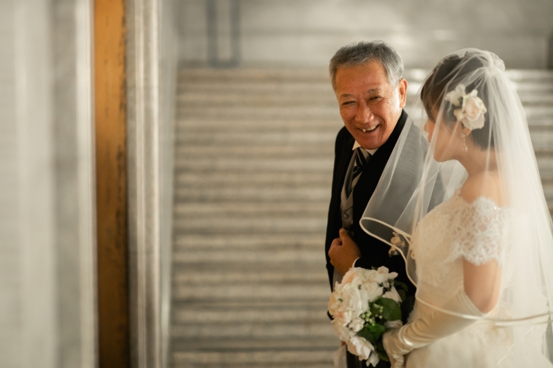 お父様と入場シーンも