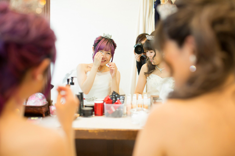 お互いのメイク姿に感激！