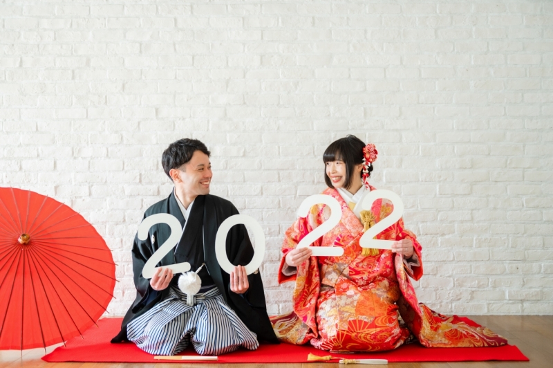 ピンクの色打掛にチェンジ