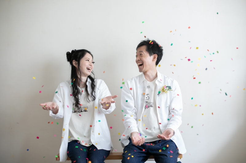 紙吹雪でかわいく!