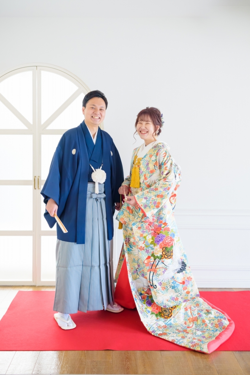 白無垢から色打掛にチェンジ