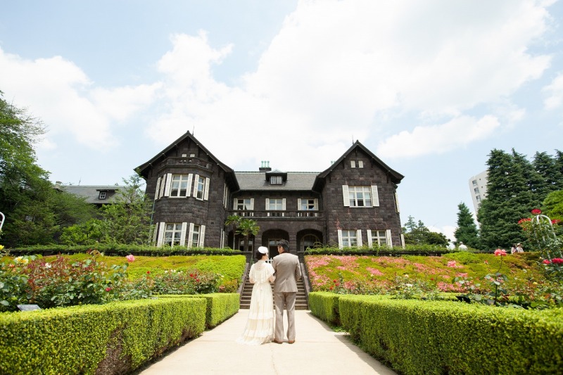 整備されたお庭で