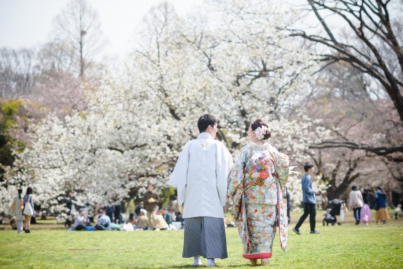 色打掛に着替えて代々木公園へ