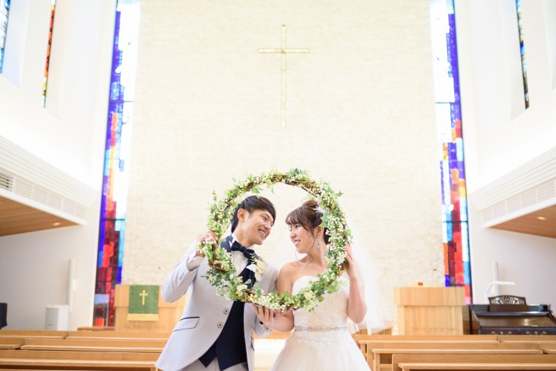 ご新婦様手作りのリース！