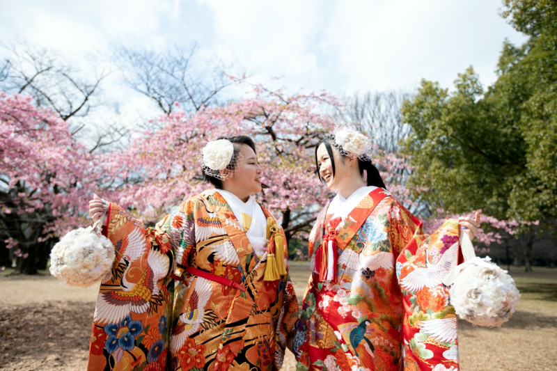 お揃いのフェルトブーケで。