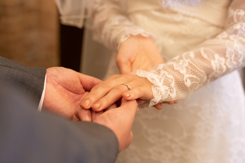 指輪交換シーンも撮影