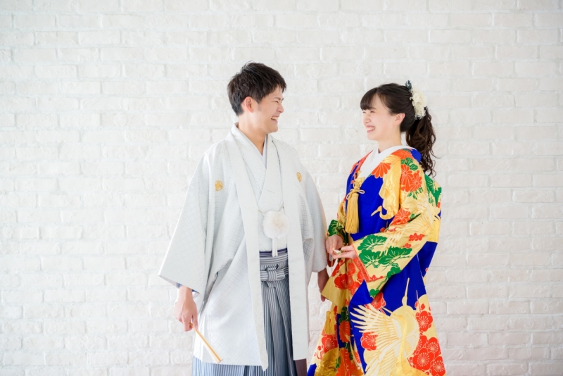 スタジオで和装撮影