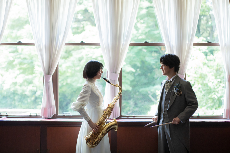 楽器をお持ち込みいただいたおふたり。