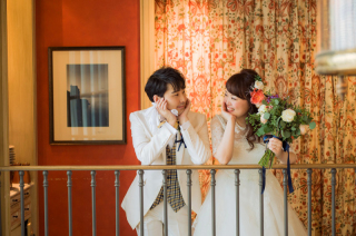 あまり緊張せず素敵な写真をたくさん撮っていただけました（式当日の出張撮影）