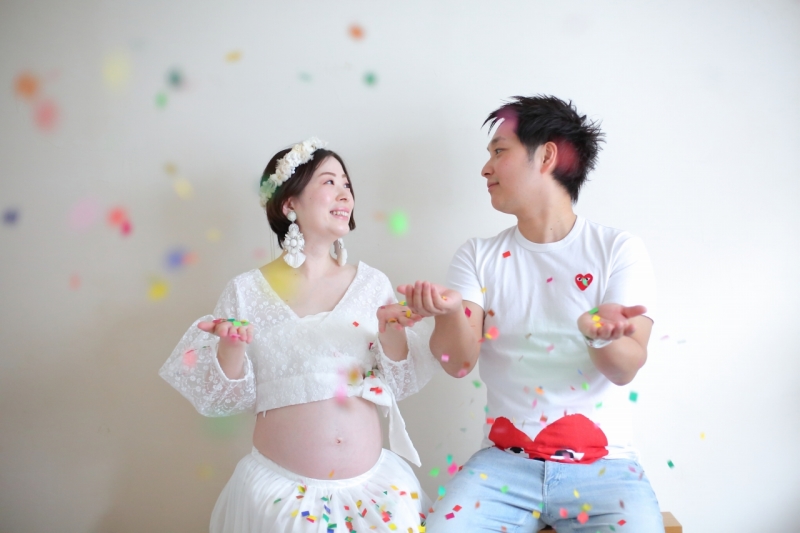 紙吹雪の演出も