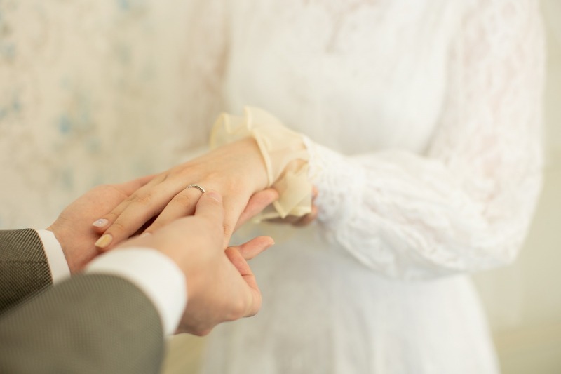 洋館で指輪交換