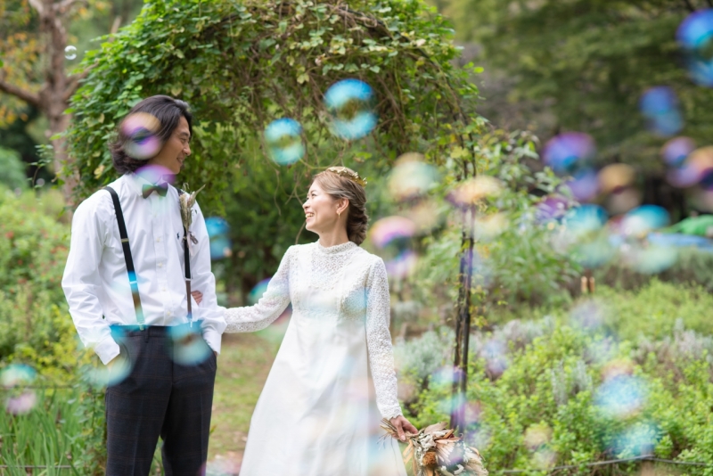 シャボン玉を使って