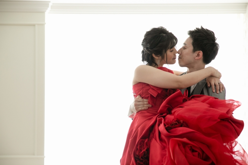 チャペル撮影の後はスタジオに戻って