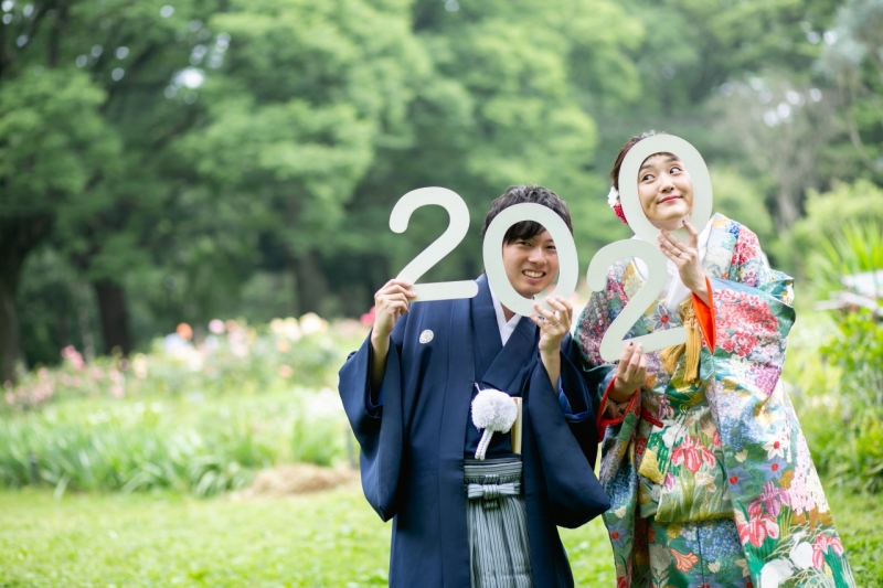 ecooでご用意した2020の数字パネルと。