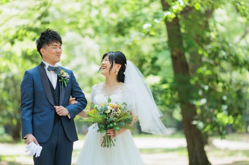 新緑の公園で！