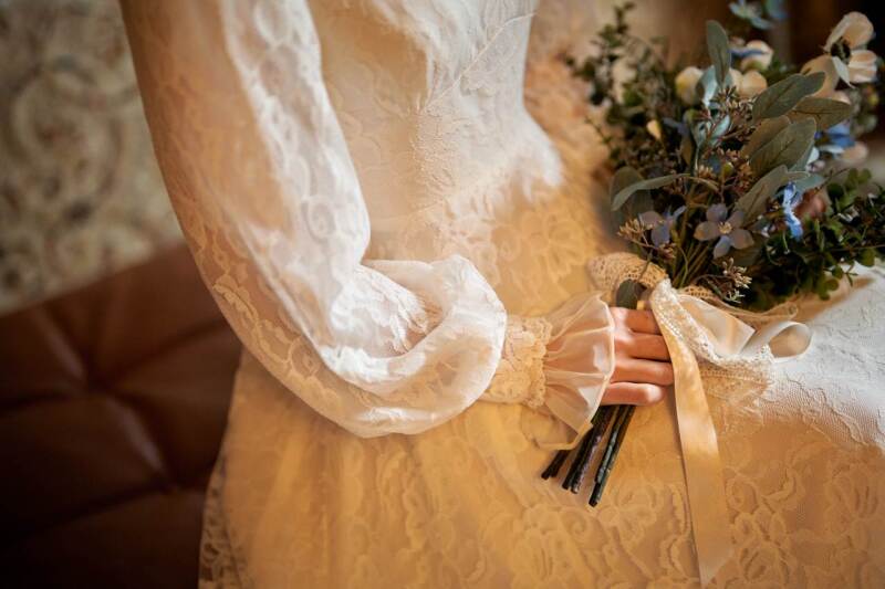 ふんわりしたお袖のドレス