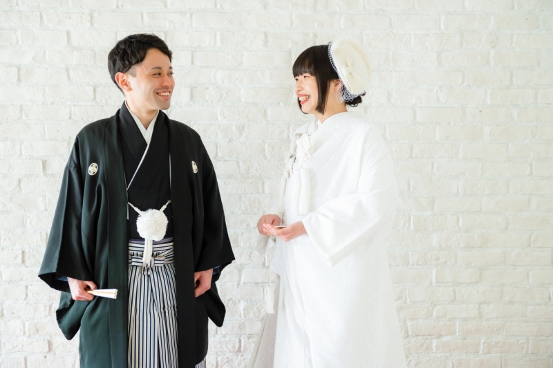 スタジオに戻って和装撮影