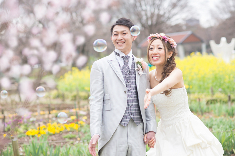 桜×シャボン玉×菜の花!!!最強です。