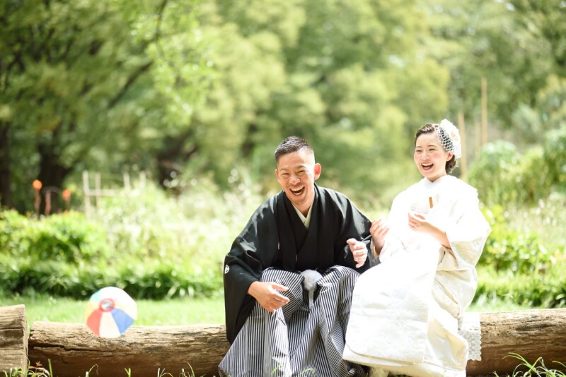 ヘッドドレスもブーケも和傘も毛氈も無料お貸出し