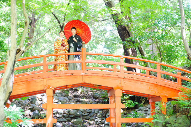 小石川後楽園　赤い橋