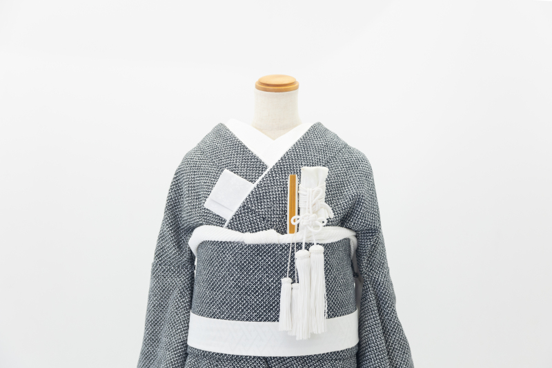 色掛下 黒しぼり柄 