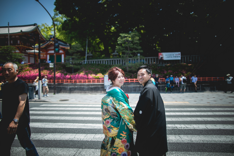 八坂神社前の大きな横断歩道でパシャ!