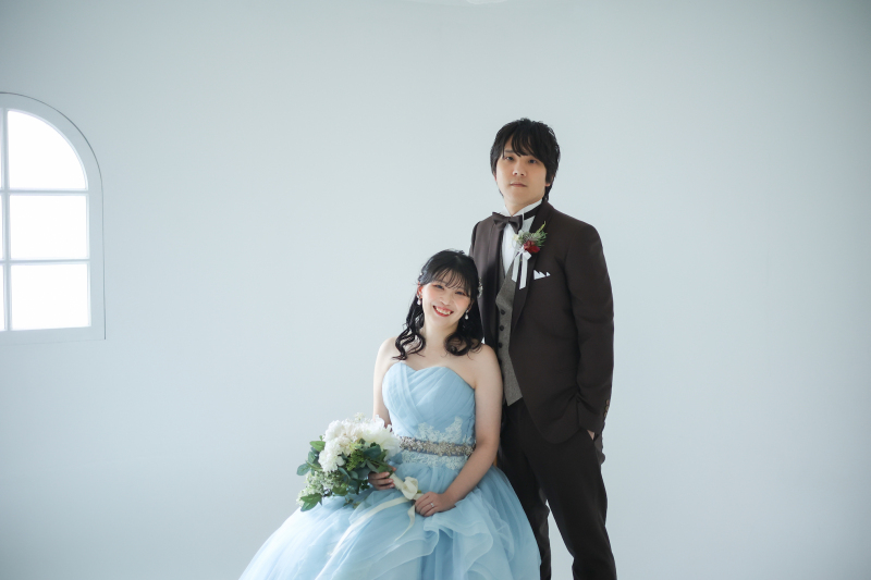 貸切空間のスタジオで。