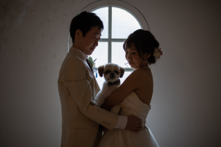 ペットと一緒洋装スタジオウェディング♪