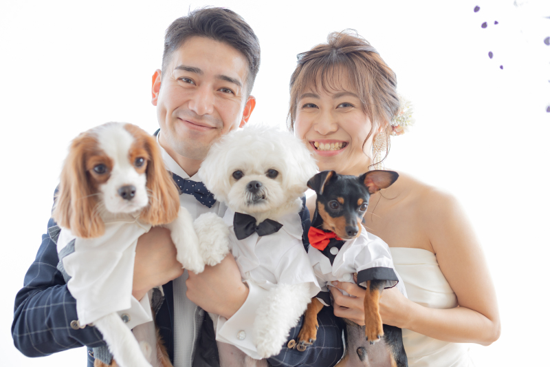 愛犬と一緒に撮影♪