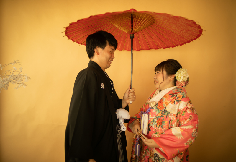 和装らしい小物を使って