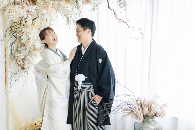 スタジオで和装