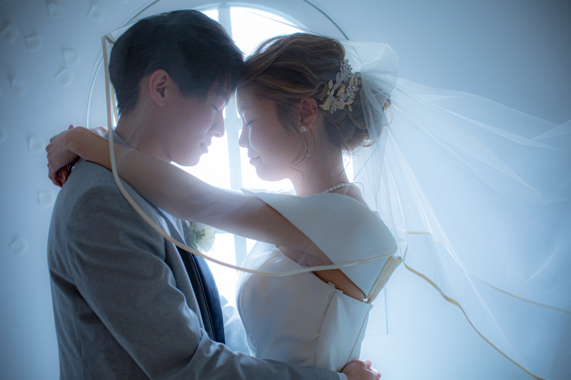 おでこを合わせて♪