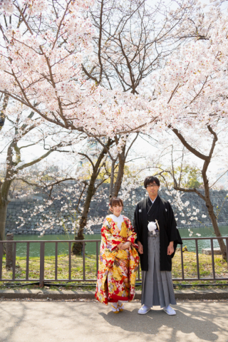 大阪城公園で前撮り