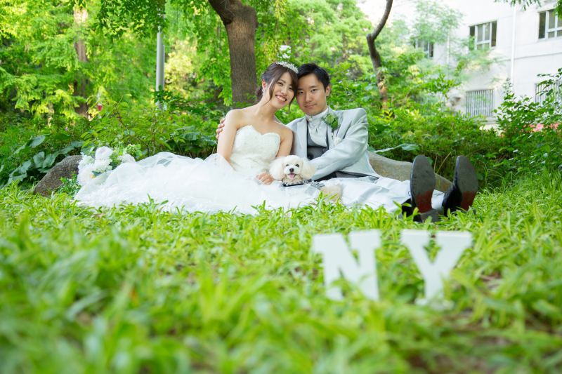 [靭公園ワンちゃんと一緒ロケーション撮影]