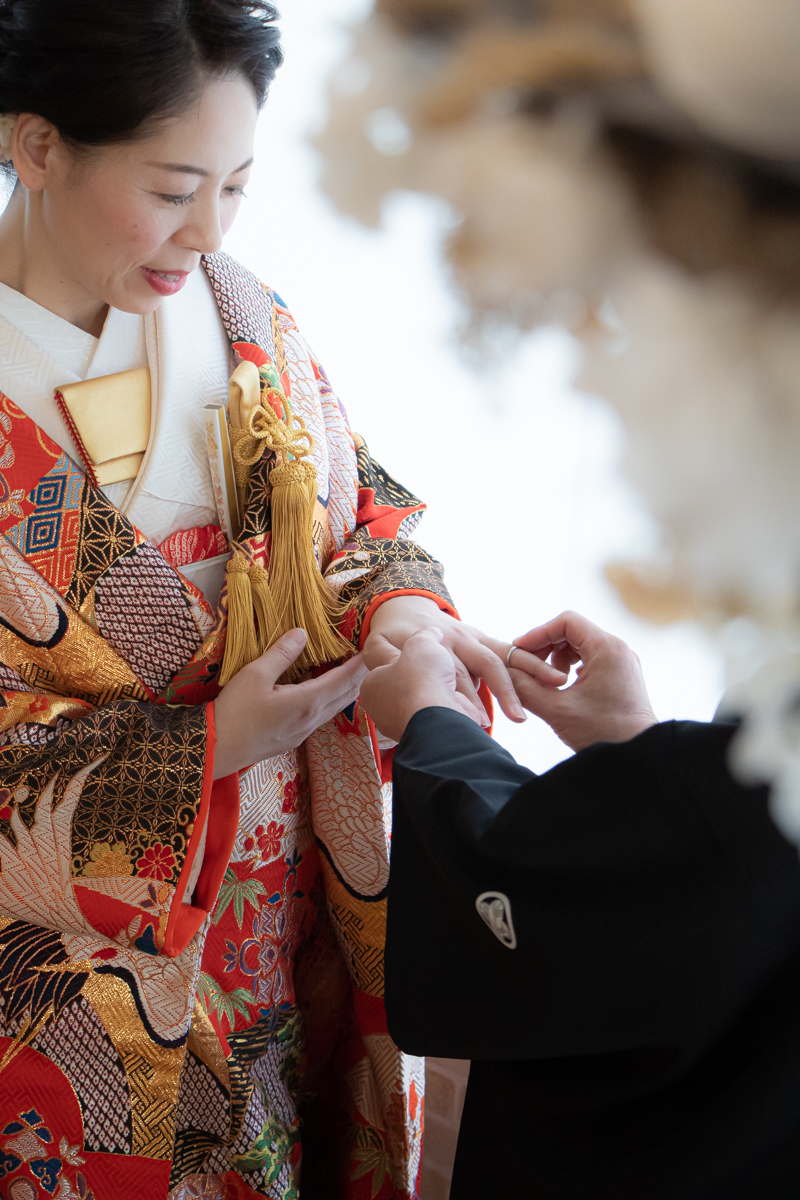 指輪交換のシーン