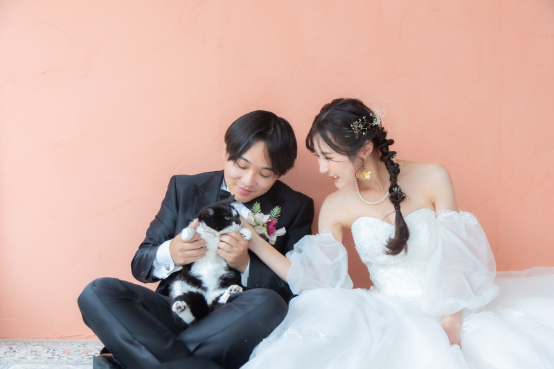 猫ちゃんと一緒にフォトウエディング