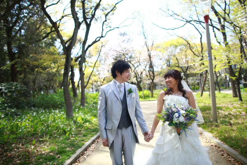 緑の靭公園洋装ロケ